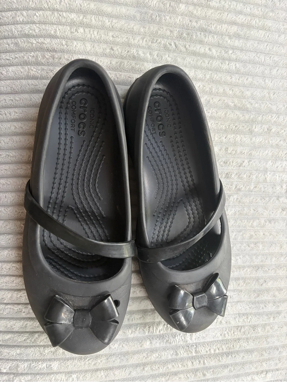 Classic Kids Black Crocs with Bow